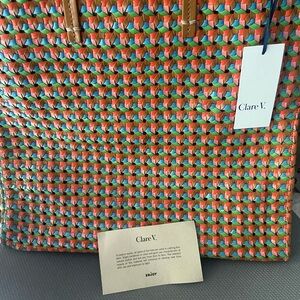 Clare V Simple Tote - Multi Rattan NWT